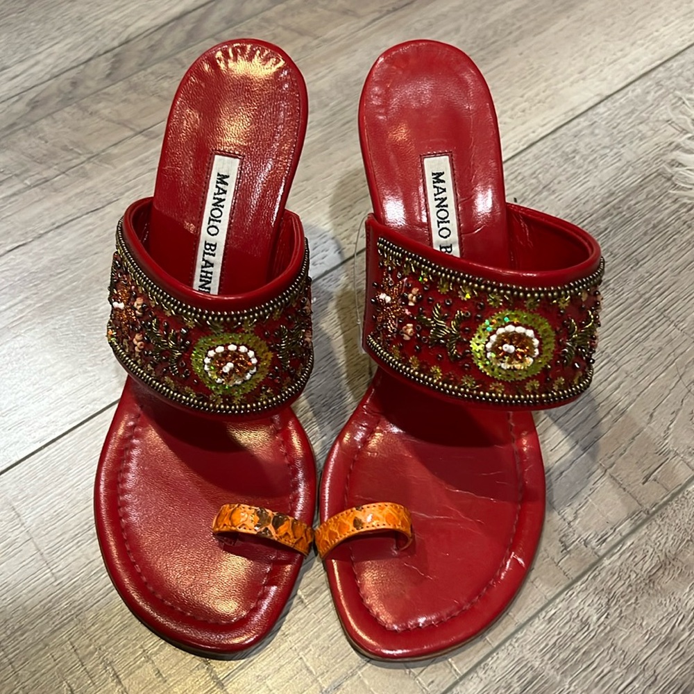 Vintage Beaded Manolo Blahnik Heel